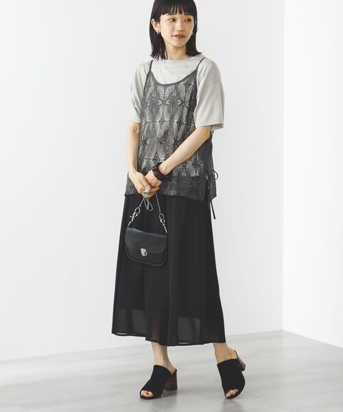 BEAMS HEART(ビームスハート)の「【2点セット】シアーレースビスチェ × Tシャツ(Tシャツ/カットソー・レディース・ナチュラル/イエロー系その他2/ブラック系その他4・FREE)」の15枚目の写真