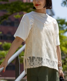BEAMS HEART | BEAMS HEART / レースビスチェ Tシャツ セット(Tシャツ/カットソー)