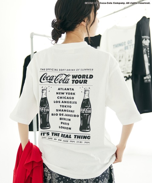 Coca Cola（コカコーラ）の「Coca-Cola「R」 ワールドツアーTEE（Tシャツ/カットソー・レディース・ブラック/ホワイト・M/L/XL）」の2枚目の写真