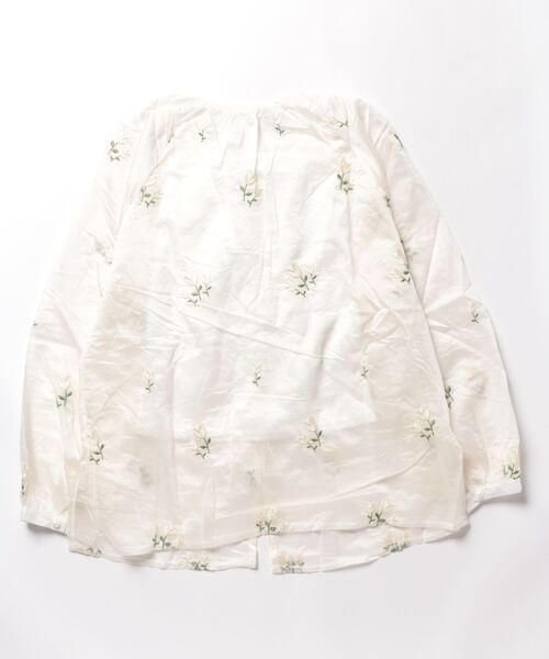 aimoha（アイモハ）の「刺繍　ボリュームスリーブ　シアーブラウス (SS)（シャツ/ブラウス・レディース・オフホワイト・SMALL/MEDIUM/LARGE/X-LARGE）」の2枚目の写真
