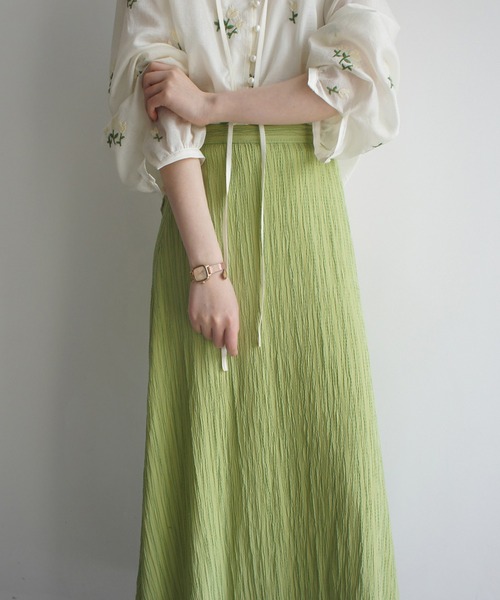 aimoha（アイモハ）の「刺繍　ボリュームスリーブ　シアーブラウス (SS)（シャツ/ブラウス・レディース・オフホワイト・SMALL/MEDIUM/LARGE/X-LARGE）」の9枚目の写真