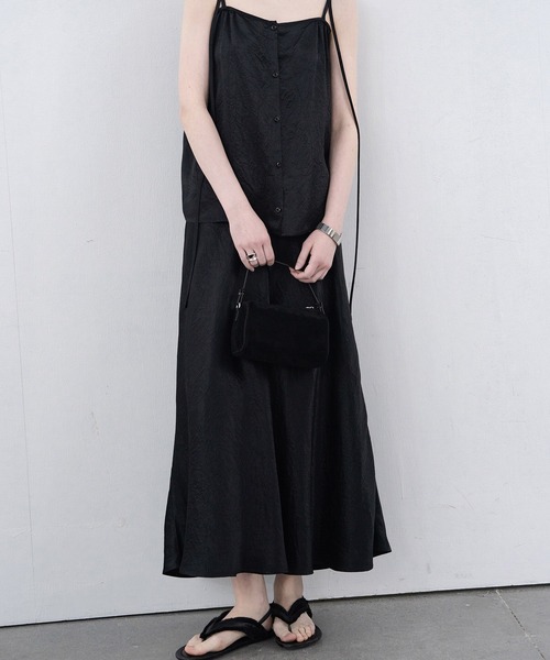 EKCOOKIES（イーケークッキーズ）の「【 EKCOOKIES 】フロントボタン光沢ビスチェ風キャミソール（キャミソール・レディース・ホワイト/ブラック・S/M）」の11枚目の写真