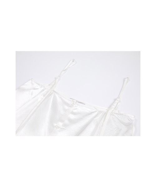 EKCOOKIES（イーケークッキーズ）の「【 EKCOOKIES 】フロントボタン光沢ビスチェ風キャミソール（キャミソール・レディース・ホワイト/ブラック・S/M）」の18枚目の写真