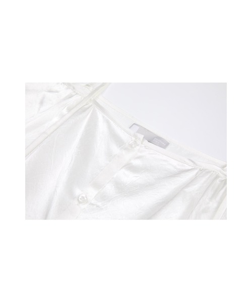 EKCOOKIES（イーケークッキーズ）の「【 EKCOOKIES 】フロントボタン光沢ビスチェ風キャミソール（キャミソール・レディース・ホワイト/ブラック・S/M）」の5枚目の写真