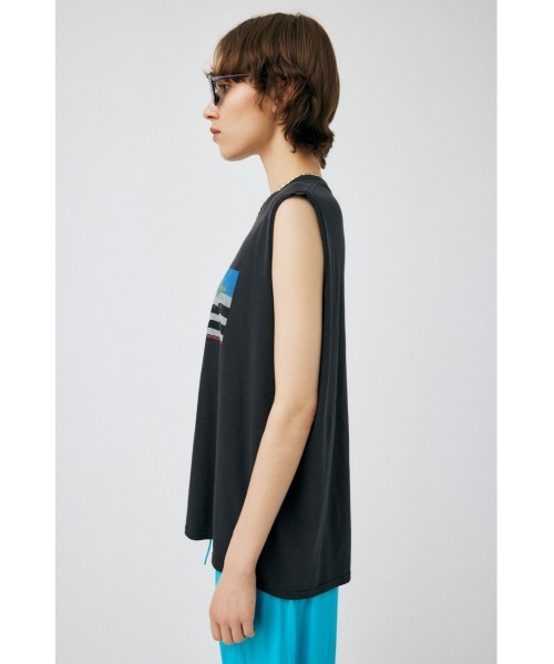 MOUSSY(マウジー)の「LEAPING DOLPHINS NS Tシャツ(タンクトップ・レディース・オフホワイト/ライトブラック・FREE)」の5枚目の写真