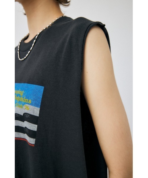 MOUSSY(マウジー)の「LEAPING DOLPHINS NS Tシャツ(タンクトップ・レディース・オフホワイト/ライトブラック・FREE)」の7枚目の写真