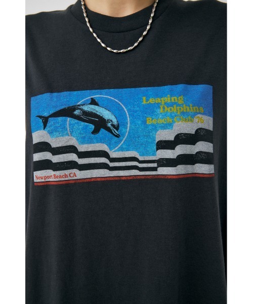 MOUSSY(マウジー)の「LEAPING DOLPHINS NS Tシャツ(タンクトップ・レディース・オフホワイト/ライトブラック・FREE)」の8枚目の写真