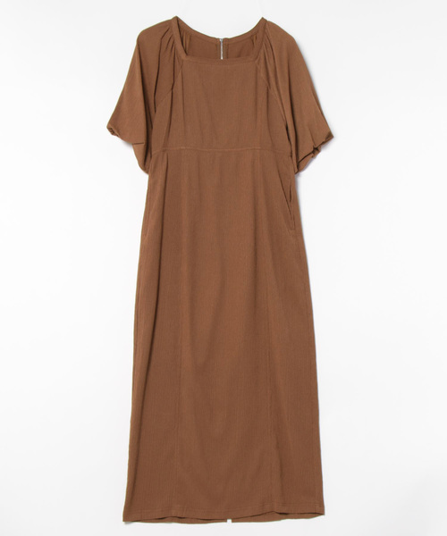 ジャガードバルーン袖バックＺＩＰワンピース