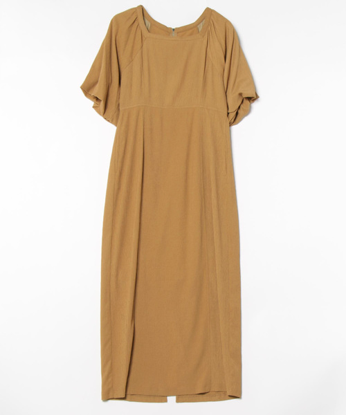 ジャガードバルーン袖バックＺＩＰワンピース