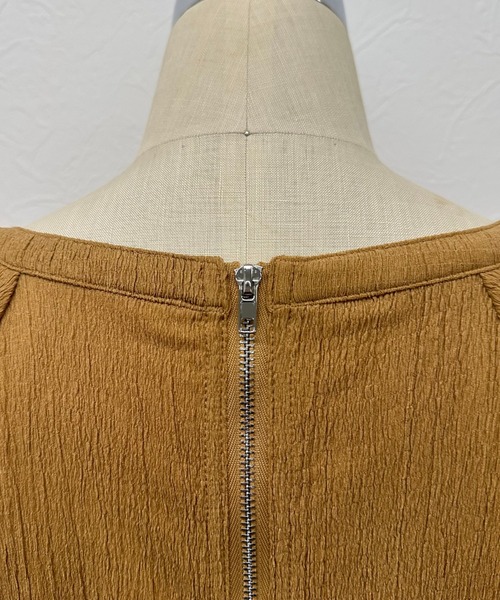 ジャガードバルーン袖バックＺＩＰワンピース