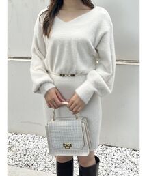 MERCURYDUO | 2WAYミニシャギーニットミニワンピース(ワンピース)