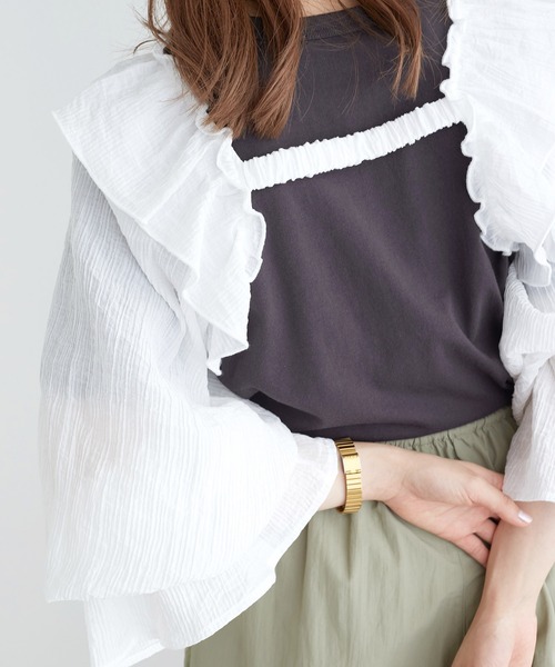 w closet（ダブルクローゼット）の「フリルスリーブボレロ（その他トップス・レディース・ブラック/オフホワイト/イエロー・FREE）」の9枚目の写真