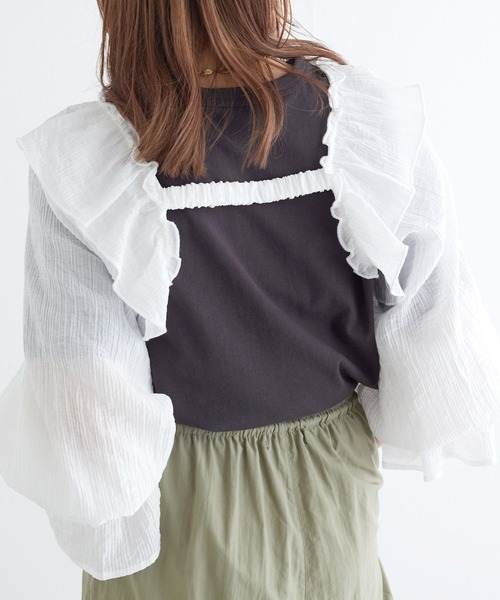 w closet（ダブルクローゼット）の「フリルスリーブボレロ（その他トップス・レディース・ブラック/オフホワイト/イエロー・FREE）」の17枚目の写真