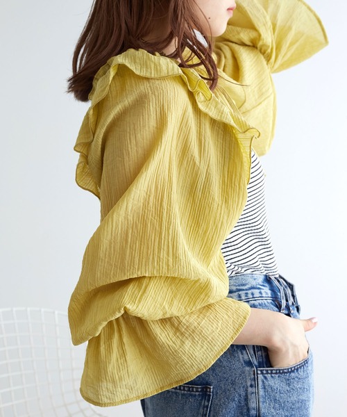 w closet（ダブルクローゼット）の「フリルスリーブボレロ（その他トップス・レディース・ブラック/オフホワイト/イエロー・FREE）」の18枚目の写真