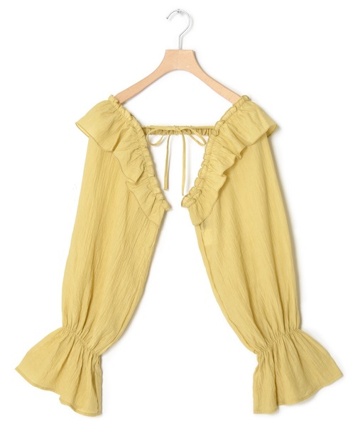 w closet（ダブルクローゼット）の「フリルスリーブボレロ（その他トップス・レディース・ブラック/オフホワイト/イエロー・FREE）」の8枚目の写真