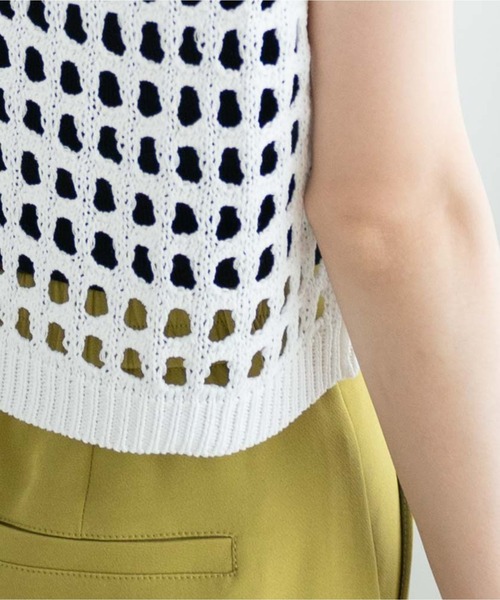 WEGO（ウィゴー）の「WEGO/メッシュニットタンク（ベスト・レディース・ブラウン/ホワイト・FREE）」の6枚目の写真