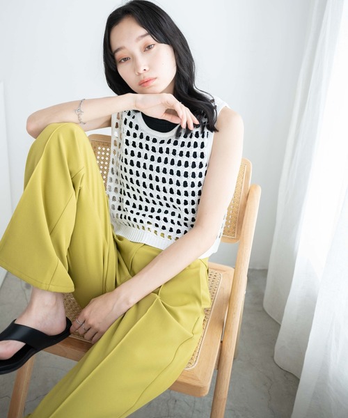 WEGO（ウィゴー）の「WEGO/メッシュニットタンク（ベスト・レディース・ブラウン/ホワイト・FREE）」の10枚目の写真