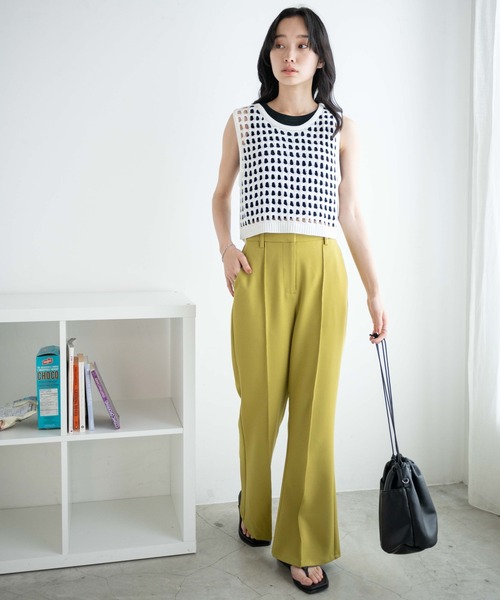 WEGO（ウィゴー）の「WEGO/メッシュニットタンク（ベスト・レディース・ブラウン/ホワイト・FREE）」の11枚目の写真