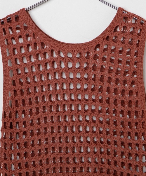 WEGO（ウィゴー）の「WEGO/メッシュニットタンク（ベスト・レディース・ブラウン/ホワイト・FREE）」の17枚目の写真