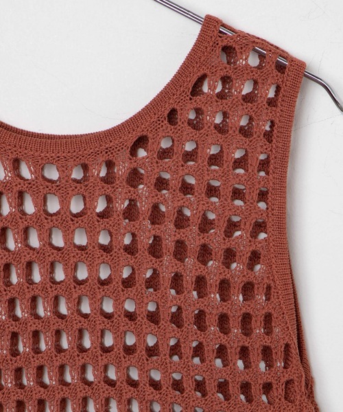 WEGO（ウィゴー）の「WEGO/メッシュニットタンク（ベスト・レディース・ブラウン/ホワイト・FREE）」の18枚目の写真