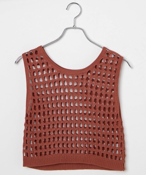 WEGO（ウィゴー）の「WEGO/メッシュニットタンク（ベスト・レディース・ブラウン/ホワイト・FREE）」の20枚目の写真