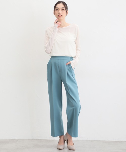 Honeys（ハニーズ）の「サムホール付シアートップス（Tシャツ/カットソー・レディース・アイボリー/ライトグレー/ブラウン/ブルー系その他/ブラック・L/S/M/LL）」の6枚目の写真