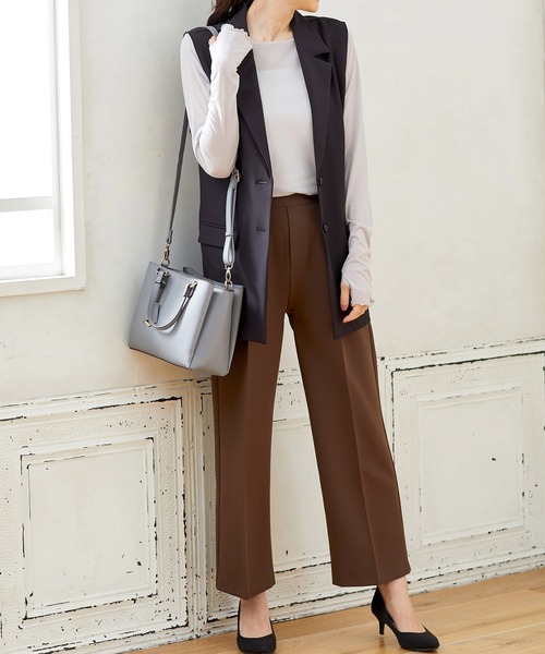 Honeys（ハニーズ）の「サムホール付シアートップス（Tシャツ/カットソー・レディース・アイボリー/ライトグレー/ブラウン/ブルー系その他/ブラック・L/S/M/LL）」の12枚目の写真