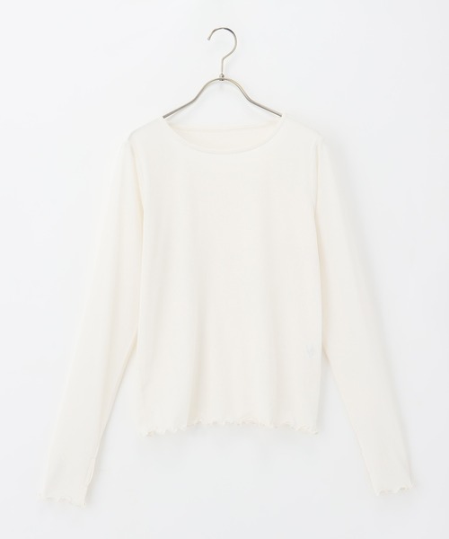 Honeys（ハニーズ）の「サムホール付シアートップス（Tシャツ/カットソー・レディース・アイボリー/ライトグレー/ブラウン/ブルー系その他/ブラック・L/S/M/LL）」の18枚目の写真