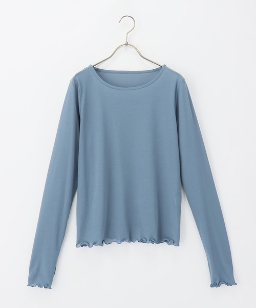 Honeys（ハニーズ）の「サムホール付シアートップス（Tシャツ/カットソー・レディース・アイボリー/ライトグレー/ブラウン/ブルー系その他/ブラック・L/S/M/LL）」の22枚目の写真