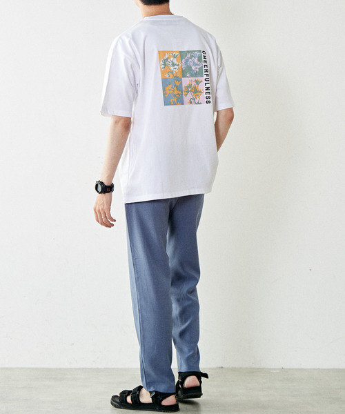 【MASTER FRAME】シャドーフラワープリントクルーネックTシャツ MASTER FRAME】シャドーフラワープリントクルーネックTシャツ（T