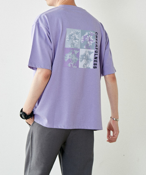 【MASTER FRAME】シャドーフラワープリントクルーネックTシャツ MASTER FRAME】シャドーフラワープリントクルーネックTシャツ（T