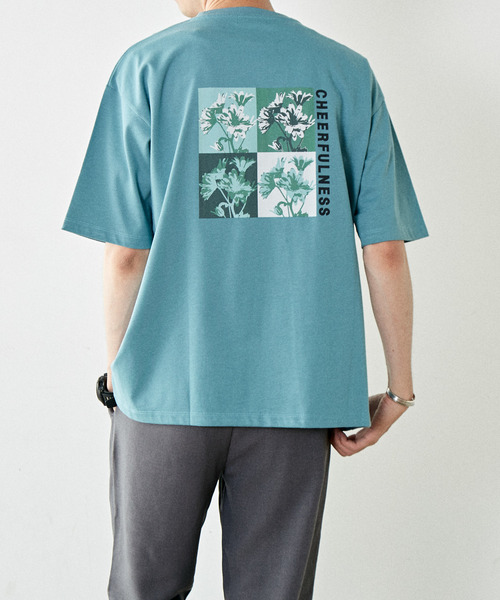 【MASTER FRAME】シャドーフラワープリントクルーネックTシャツ MASTER FRAME】シャドーフラワープリントクルーネックTシャツ（T
