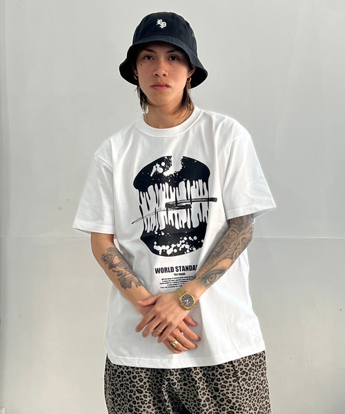 WORLD STANDARD(ワールドスタンダード)の「WORLD STANDARD/ワールドスタンダード プリント 半袖Tシャツ WSHT-029(Tシャツ/カットソー・メンズ・ブラック/ホワイト・M/XL/L)」の2枚目の写真