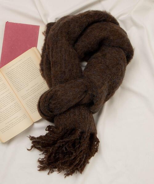 WEGO（ウィゴー）の「WEGO/ブークレニットロングマフラー（マフラー・レディース・アイボリー/オレンジ/ライトグレー/ブラウン/グリーン・FREE）」の14枚目の写真