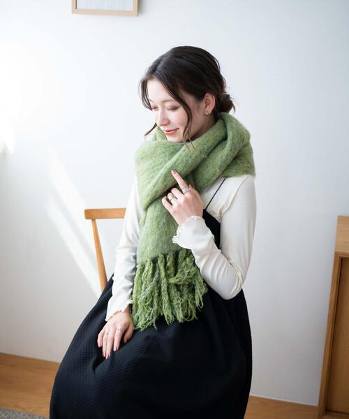 WEGO（ウィゴー）の「WEGO/ブークレニットロングマフラー（マフラー・レディース・アイボリー/オレンジ/ライトグレー/ブラウン/グリーン・FREE）」の17枚目の写真