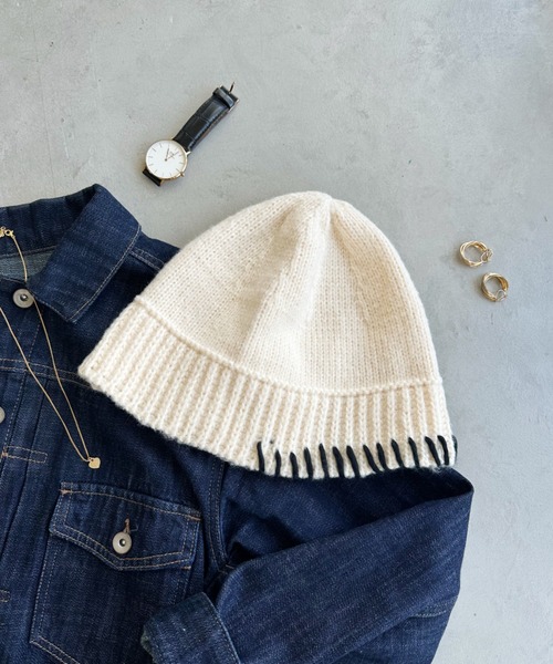 CLEA（クレア）の「リンキング刺繍かぎ編みニットバケハ（ハット・レディース・ブラウン/ブラック/アイボリー/カーキ・FREE）」の17枚目の写真