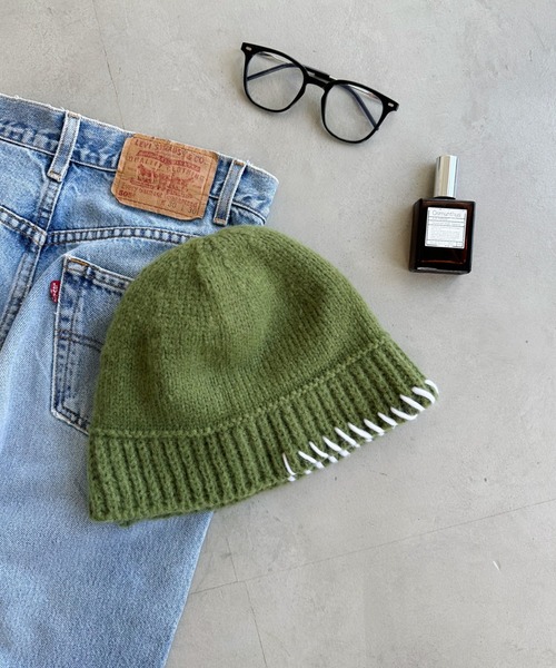 CLEA（クレア）の「リンキング刺繍かぎ編みニットバケハ（ハット・レディース・ブラウン/ブラック/アイボリー/カーキ・FREE）」の10枚目の写真