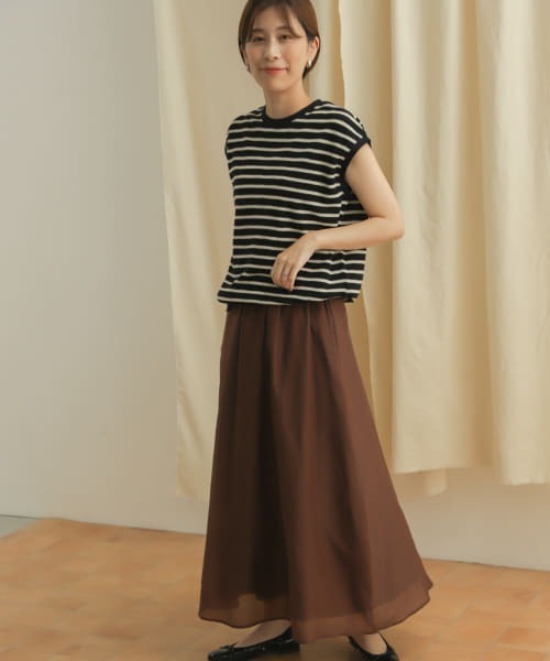 URBAN RESEARCH DOORS（アーバンリサーチドアーズ）の「コットンシルクロングスカート（スカート・レディース・ブラウン/ブラック/グリーン系その他・MEDIUM）」の7枚目の写真