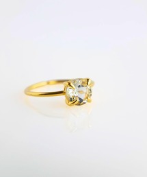 SARINOHANA/ラウンドファセット天然石リング/silver925ゴールドカラー