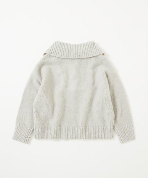 devirock(デビロック)の「ハーフジップ やわらかニットプルオーバー(ニット/セーター・キッズ・マスタード/ピンク系7/グレー・S/L/M)」の14枚目の写真