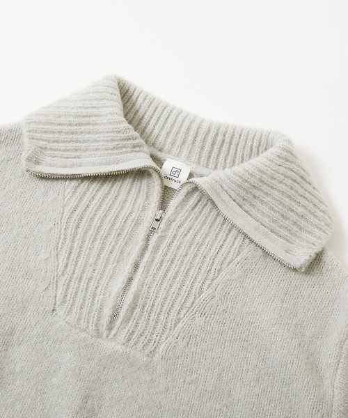 devirock(デビロック)の「ハーフジップ やわらかニットプルオーバー(ニット/セーター・キッズ・マスタード/ピンク系7/グレー・S/L/M)」の15枚目の写真