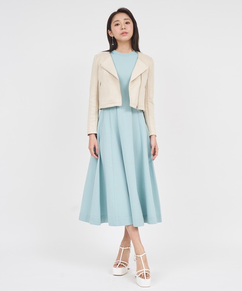 ROYAL PARTY（ロイヤルパーティー）の「ノーカラーライダースジャケット（ライダースジャケット・レディース・ライトグレー/ブラック/ベージュ・FREE）」の7枚目の写真