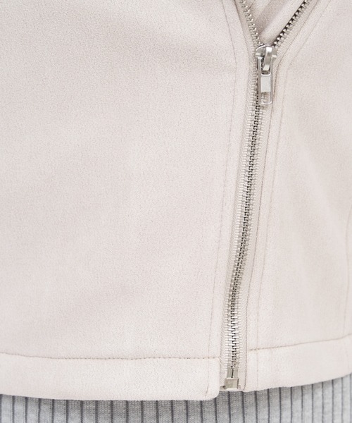 ROYAL PARTY（ロイヤルパーティー）の「ノーカラーライダースジャケット（ライダースジャケット・レディース・ライトグレー/ブラック/ベージュ・FREE）」の11枚目の写真