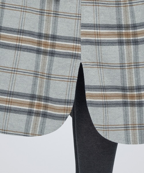 無印良品(ムジルシリョウヒン)の「両面起毛フランネルスタンドカラーシャツワンピース(ワンピース・レディース・グレー系7/ダークグリーン/ベージュ/ネイビー系5・M/XS/L/XXL/S/XL)」の9枚目の写真