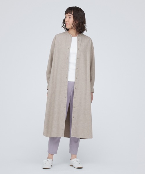 無印良品(ムジルシリョウヒン)の「両面起毛フランネルスタンドカラーシャツワンピース(ワンピース・レディース・グレー系7/ダークグリーン/ベージュ/ネイビー系5・M/XS/L/XXL/S/XL)」の13枚目の写真