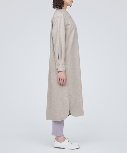 無印良品(ムジルシリョウヒン)の「両面起毛フランネルスタンドカラーシャツワンピース(ワンピース・レディース・グレー系7/ダークグリーン/ベージュ/ネイビー系5・M/XS/L/XXL/S/XL)」の14枚目の写真