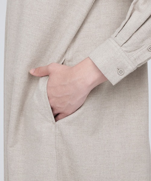 無印良品(ムジルシリョウヒン)の「両面起毛フランネルスタンドカラーシャツワンピース(ワンピース・レディース・グレー系7/ダークグリーン/ベージュ/ネイビー系5・M/XS/L/XXL/S/XL)」の18枚目の写真