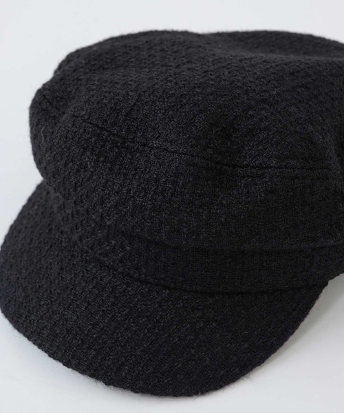 one after another NICE CLAUP（ワンアフターアナザーナイスクラップ）の「エンブレム付きツイードキャスケット（キャスケット・レディース・アイボリー/ブラック・FREE）」の11枚目の写真