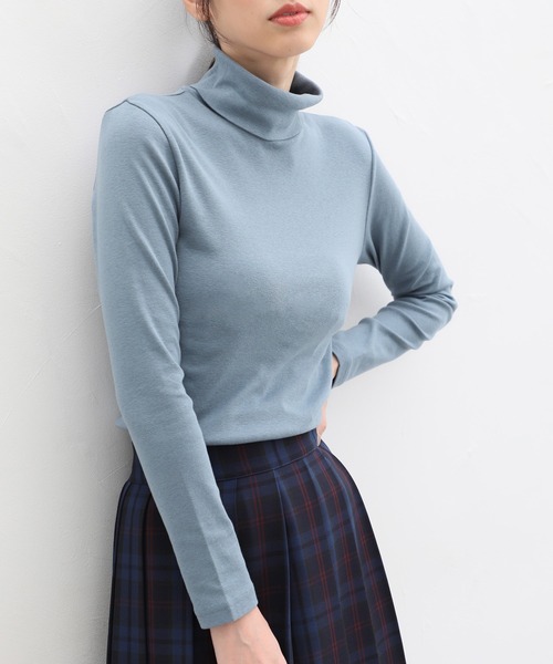 Honeys(ハニーズ)の「フライスタートル(Tシャツ/カットソー・レディース・オレンジ/イエロー/ダークグレー/グリーン/ブルー/モカ/ボルドー/スモークピンク/ブルー系その他・M/L/LL/S)」の5枚目の写真