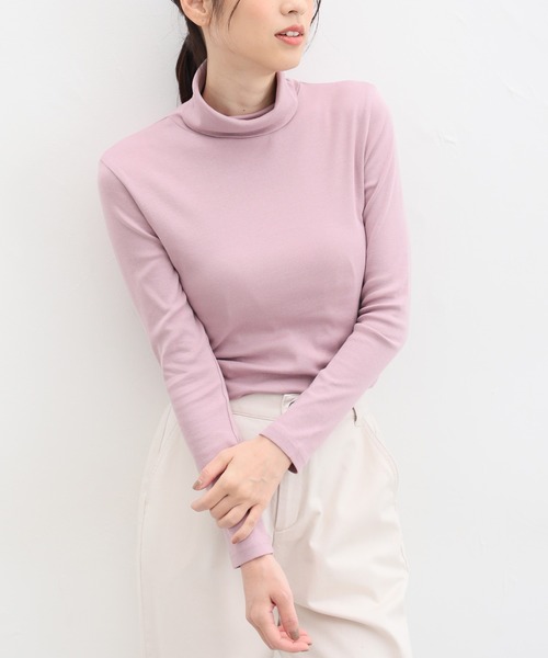 Honeys(ハニーズ)の「フライスタートル(Tシャツ/カットソー・レディース・オレンジ/イエロー/ダークグレー/グリーン/ブルー/モカ/ボルドー/スモークピンク/ブルー系その他・M/L/LL/S)」の7枚目の写真